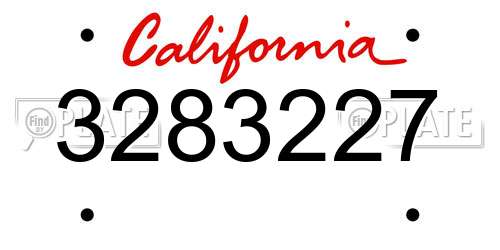 3283227 California License Plate