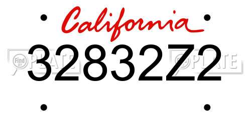 32832Z2 California License Plate