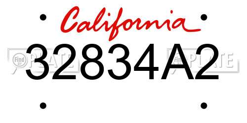 32834A2 California License Plate