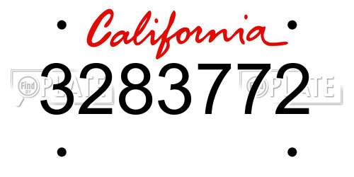 3283772 California License Plate