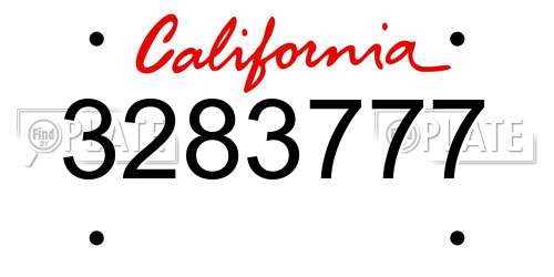 3283777 California License Plate