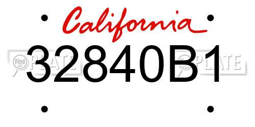 32840B1 California License Plate