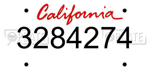 3284274 California License Plate