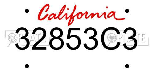 32853C3 California License Plate