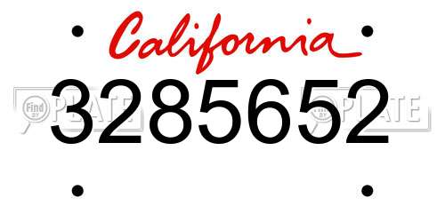 3285652 California License Plate