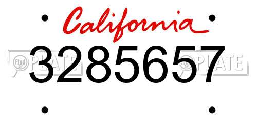 3285657 California License Plate