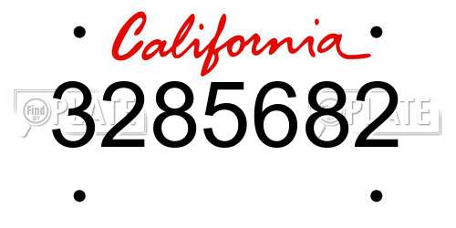 3285682 California License Plate