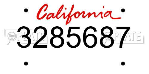 3285687 California License Plate