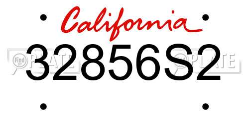 32856S2 California License Plate