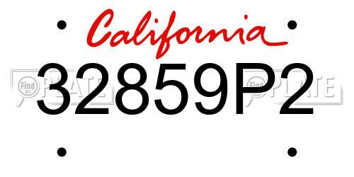 32859P2 California License Plate