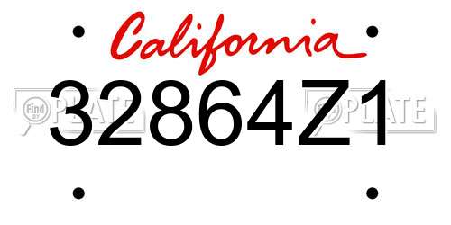 32864Z1 California License Plate