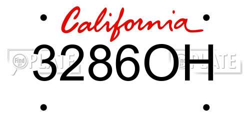 3286OH California License Plate