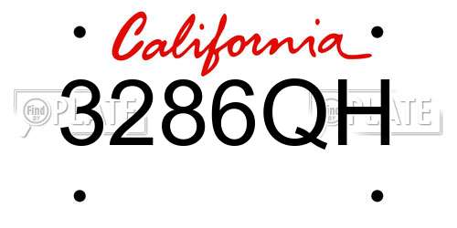 3286QH California License Plate