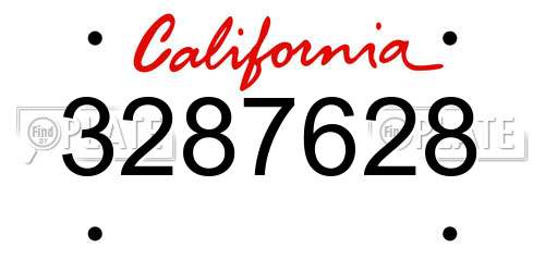 3287628 California License Plate