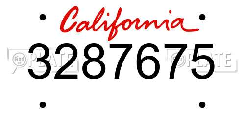 3287675 California License Plate
