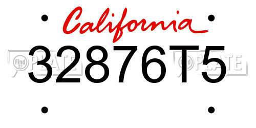 32876T5 California License Plate