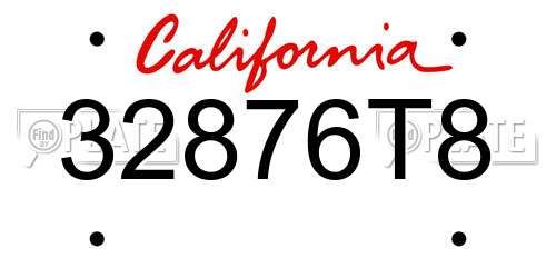32876T8 California License Plate