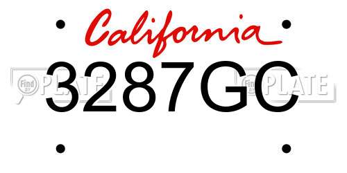 3287GC California License Plate