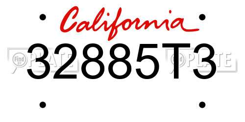 32885T3 California License Plate
