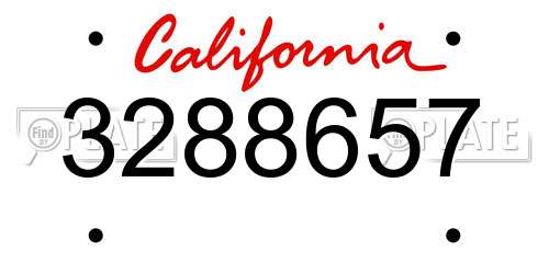 3288657 California License Plate
