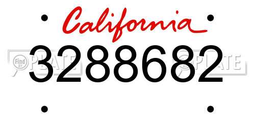 3288682 California License Plate