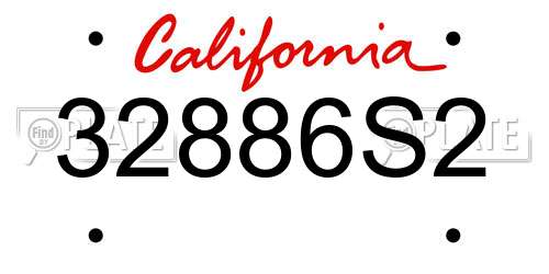 32886S2 California License Plate