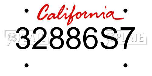 32886S7 California License Plate