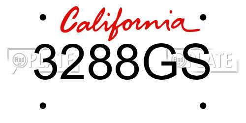 3288GS California License Plate