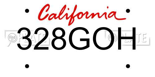 328GOH California License Plate