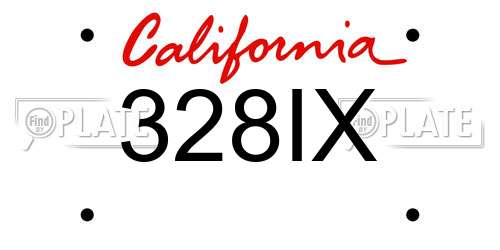 328IX California License Plate