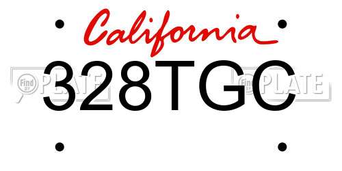 328TGC California License Plate