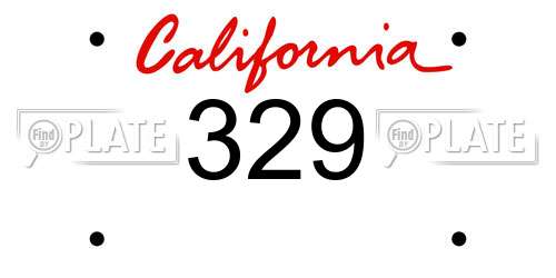 329 California License Plate