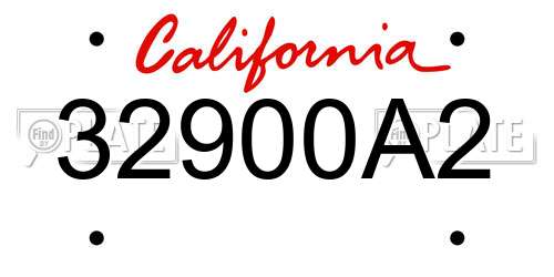 32900A2 California License Plate