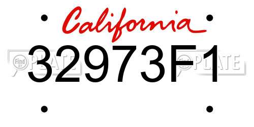 32973F1 California License Plate