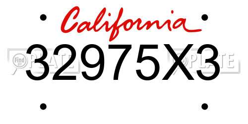 32975X3 California License Plate