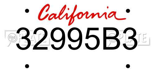 32995B3 California License Plate