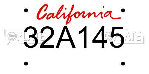 32A145 California License Plate