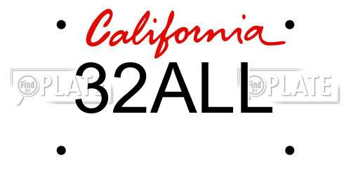 32ALL California License Plate