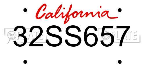 32SS657 California License Plate