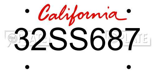 32SS687 California License Plate