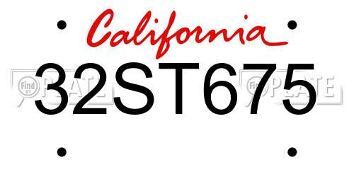 32ST675 California License Plate