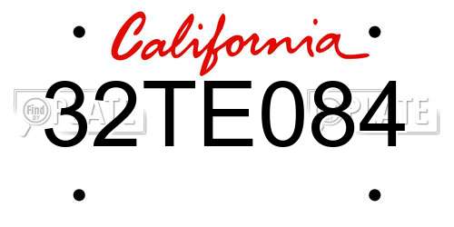 32TE084 California License Plate