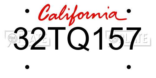 32TQ157 California License Plate