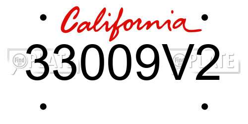 33009V2 California License Plate