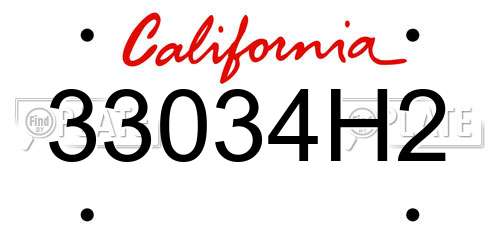 33034H2 California License Plate
