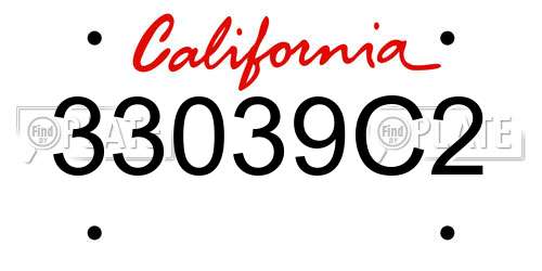 33039C2 California License Plate
