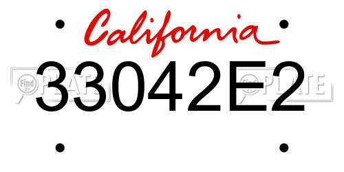 33042E2 California License Plate