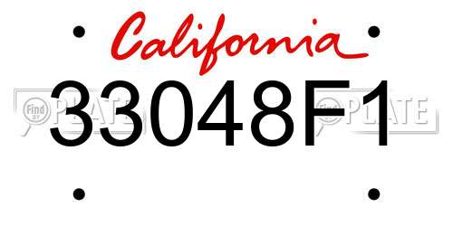 33048F1 California License Plate
