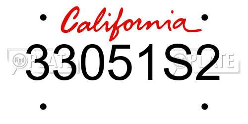 33051S2 California License Plate