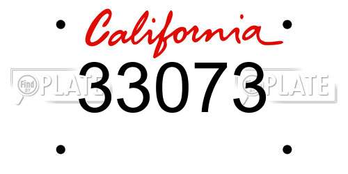 33073 California License Plate